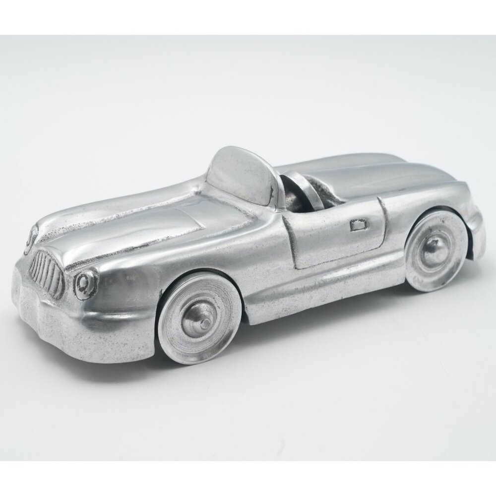 Vintage Pewter Classic Convertible Car Model Collectible Made in India